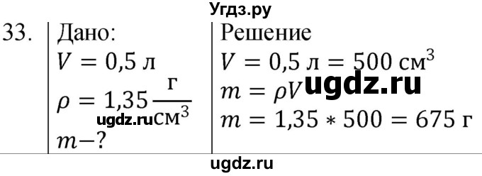 ГДЗ (Решебник к учебнику 2021) по физике 7 класс С.В. Громов / задача / 33