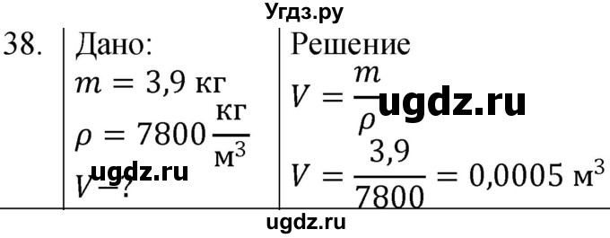 ГДЗ (Решебник к учебнику 2021) по физике 7 класс С.В. Громов / задача / 38