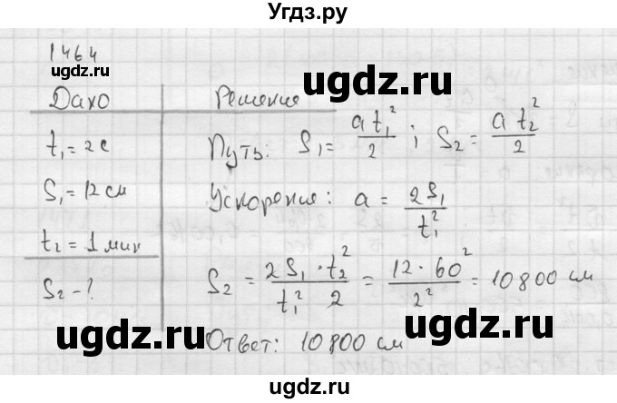 ГДЗ (Решебник) по физике 7 класс (Сборник задач) А.В. Перышкин / номер / 1464