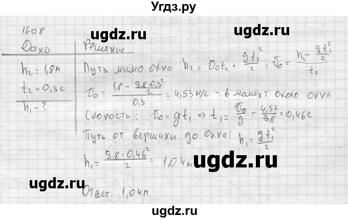 ГДЗ (Решебник) по физике 7 класс (Сборник задач) А.В. Перышкин / номер / 1608