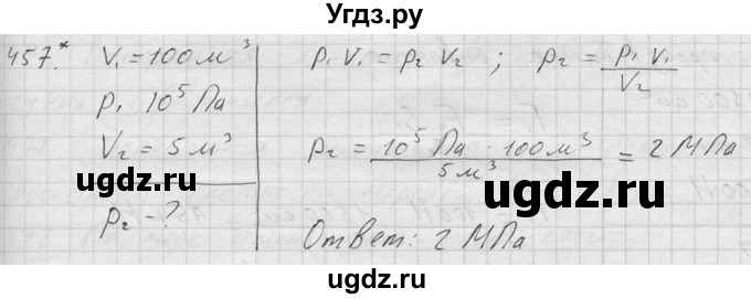 ГДЗ (Решебник) по физике 7 класс (Сборник задач) А.В. Перышкин / номер / 457