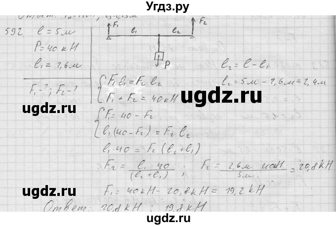 ГДЗ (Решебник) по физике 7 класс (Сборник задач) А.В. Перышкин / номер / 592