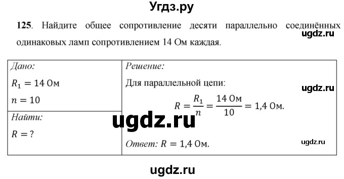 ГДЗ (Решебник) по физике 8 класс Громов С.В. / задача / 125