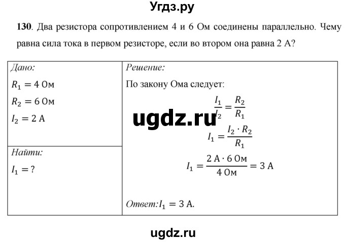 ГДЗ (Решебник) по физике 8 класс Громов С.В. / задача / 130