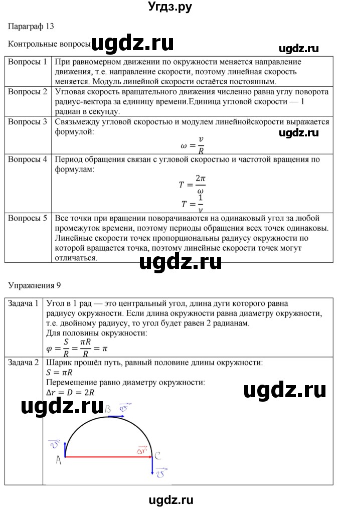 ГДЗ (Решебник №1) по физике 9 класс Исаченкова Л.А. / параграф / 13