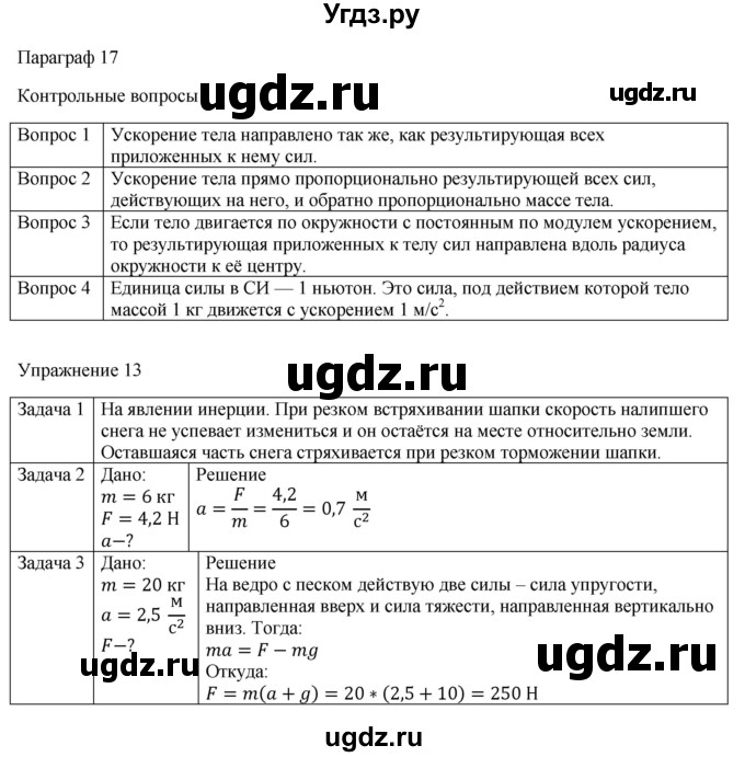 ГДЗ (Решебник №1) по физике 9 класс Исаченкова Л.А. / параграф / 17
