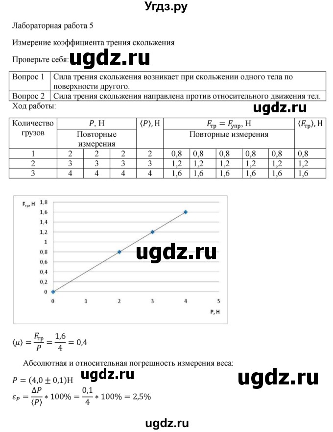 ГДЗ (Решебник №1) по физике 9 класс Исаченкова Л.А. / лабораторная работа / 5