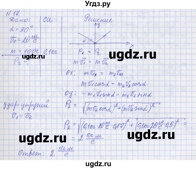 ГДЗ (Решебник №1) по физике 10 класс (рабочая тетрадь) Пурышева Н.С. / задача номер / 17