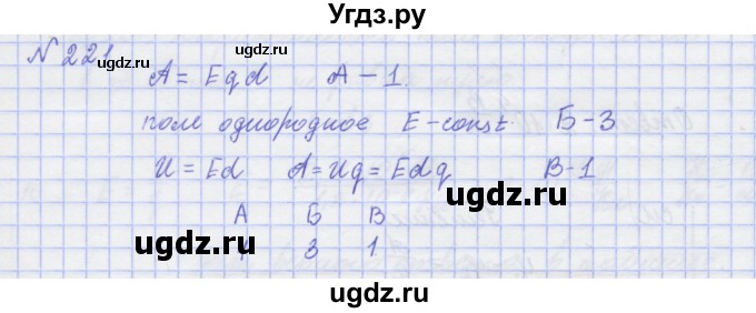 ГДЗ (Решебник №1) по физике 10 класс (рабочая тетрадь) Пурышева Н.С. / задача номер / 221