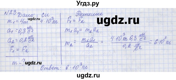 ГДЗ (Решебник №1) по физике 10 класс (рабочая тетрадь) Пурышева Н.С. / задача номер / 23