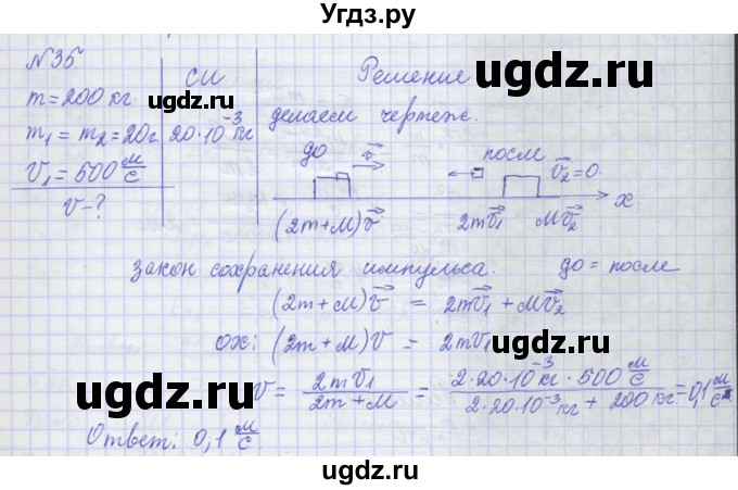 ГДЗ (Решебник №1) по физике 10 класс (рабочая тетрадь) Пурышева Н.С. / задача номер / 35