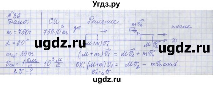 ГДЗ (Решебник №1) по физике 10 класс (рабочая тетрадь) Пурышева Н.С. / задача номер / 36