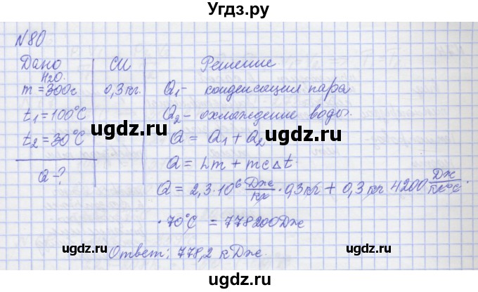 ГДЗ (Решебник №1) по физике 10 класс (рабочая тетрадь) Пурышева Н.С. / задача номер / 80