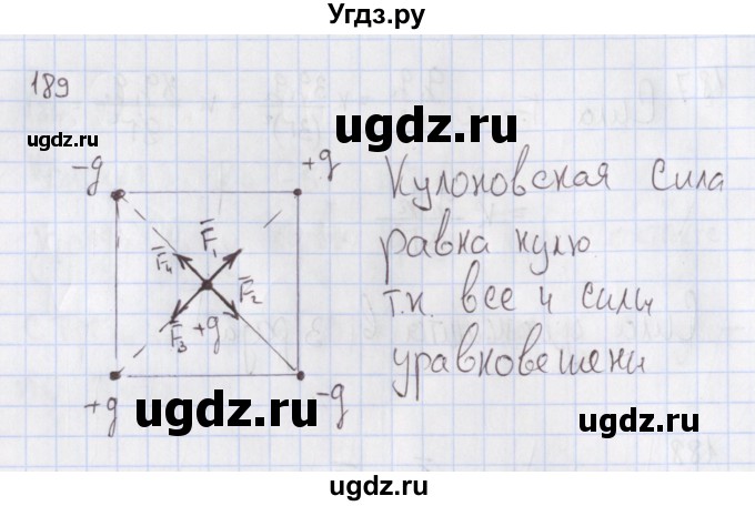 ГДЗ (Решебник №2) по физике 10 класс (рабочая тетрадь) Пурышева Н.С. / задача номер / 189