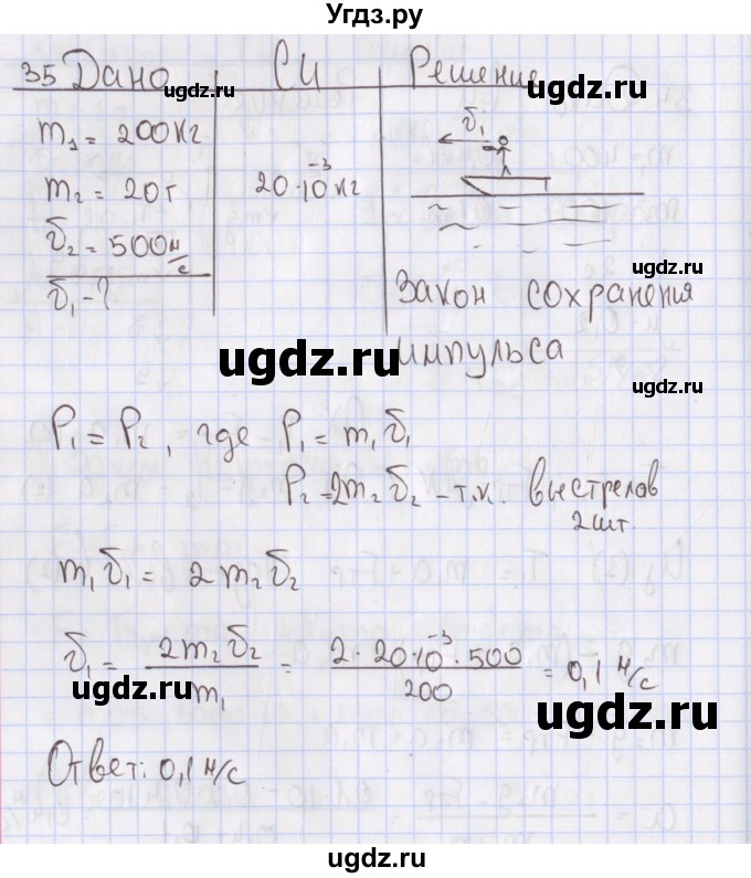 ГДЗ (Решебник №2) по физике 10 класс (рабочая тетрадь) Пурышева Н.С. / задача номер / 35