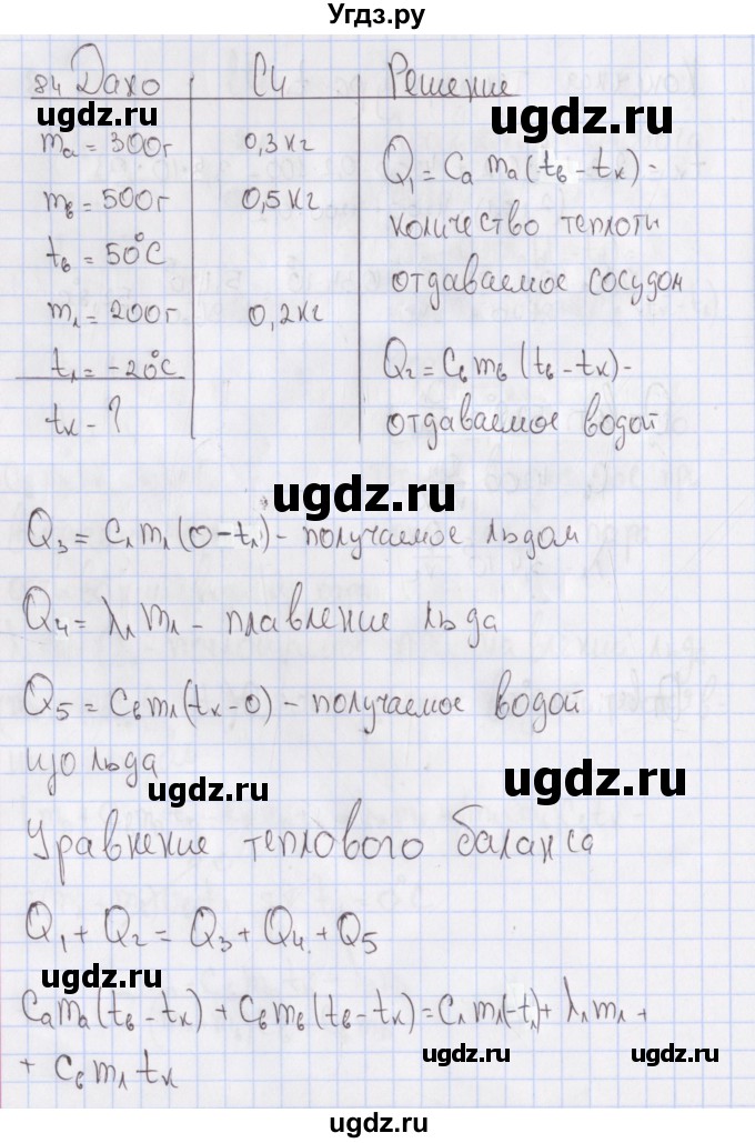 ГДЗ (Решебник №2) по физике 10 класс (рабочая тетрадь) Пурышева Н.С. / задача номер / 84