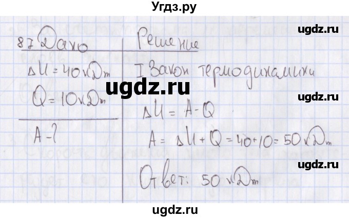 ГДЗ (Решебник №2) по физике 10 класс (рабочая тетрадь) Пурышева Н.С. / задача номер / 87