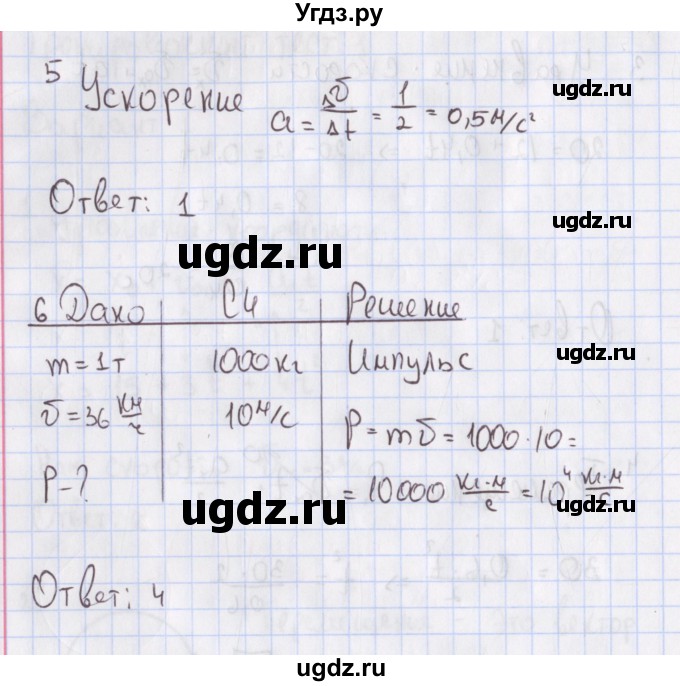 ГДЗ (Решебник №2) по физике 10 класс (рабочая тетрадь) Пурышева Н.С. / тесты / тест 1. вариант номер / 1(продолжение 3)