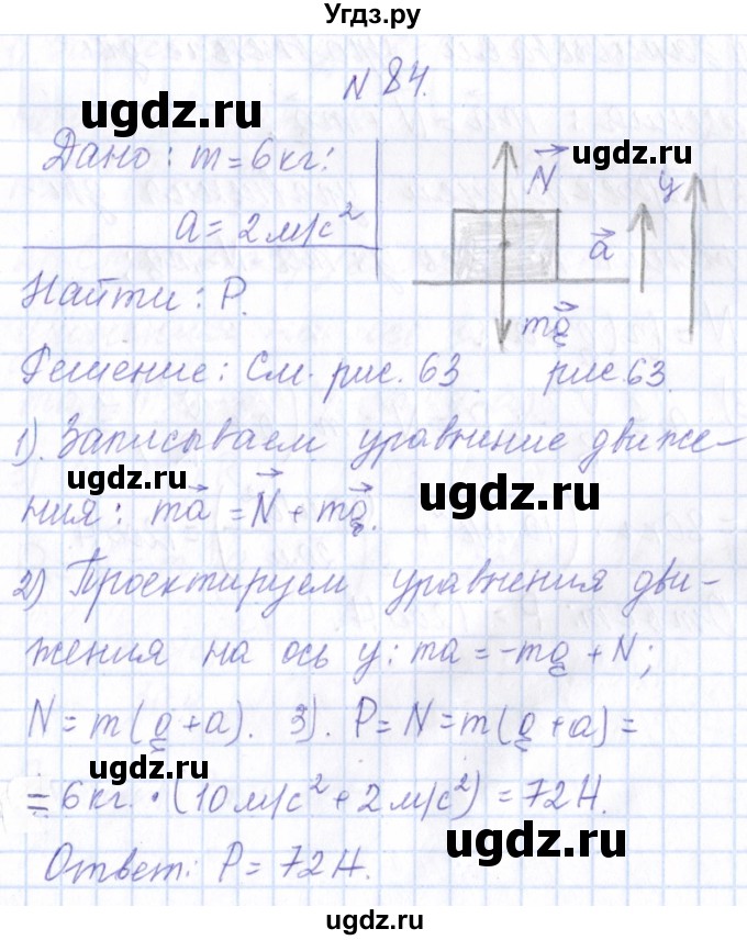 ГДЗ (Решебник) по физике 10 класс Громов С.В. / упражнение / 84