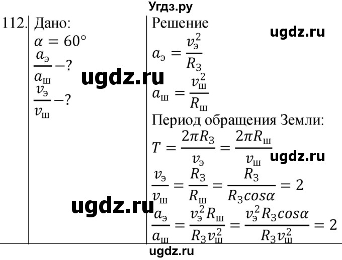 ГДЗ (Решебник) по физике 10 класс (сборник задач) Парфентьева Н.А. / задача / 112