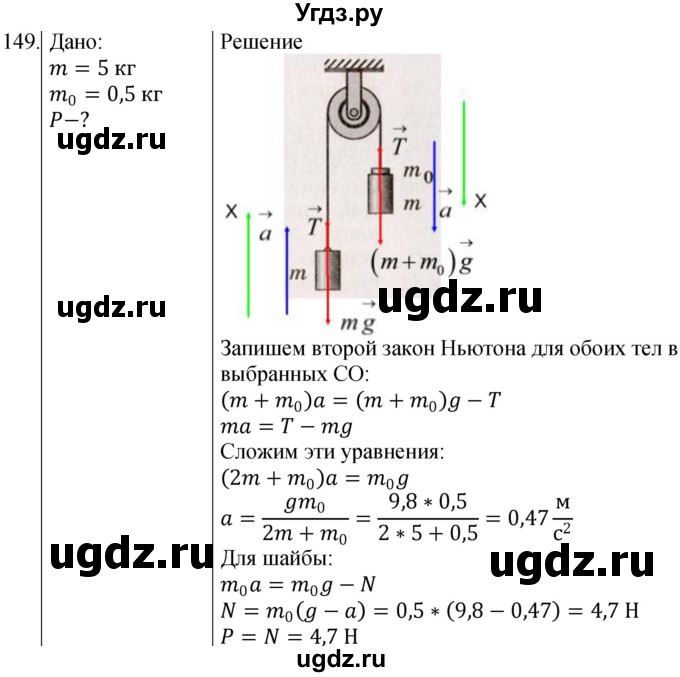 ГДЗ (Решебник) по физике 10 класс (сборник задач) Парфентьева Н.А. / задача / 149
