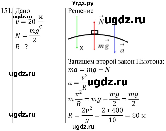 ГДЗ (Решебник) по физике 10 класс (сборник задач) Парфентьева Н.А. / задача / 151