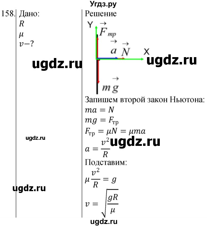 ГДЗ (Решебник) по физике 10 класс (сборник задач) Парфентьева Н.А. / задача / 158