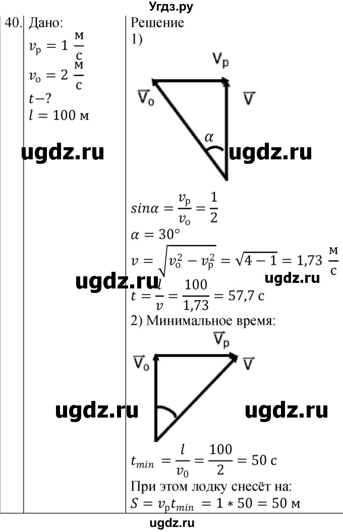 ГДЗ (Решебник) по физике 10 класс (сборник задач) Парфентьева Н.А. / задача / 40