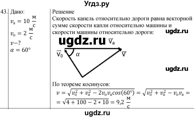 ГДЗ (Решебник) по физике 10 класс (сборник задач) Парфентьева Н.А. / задача / 43