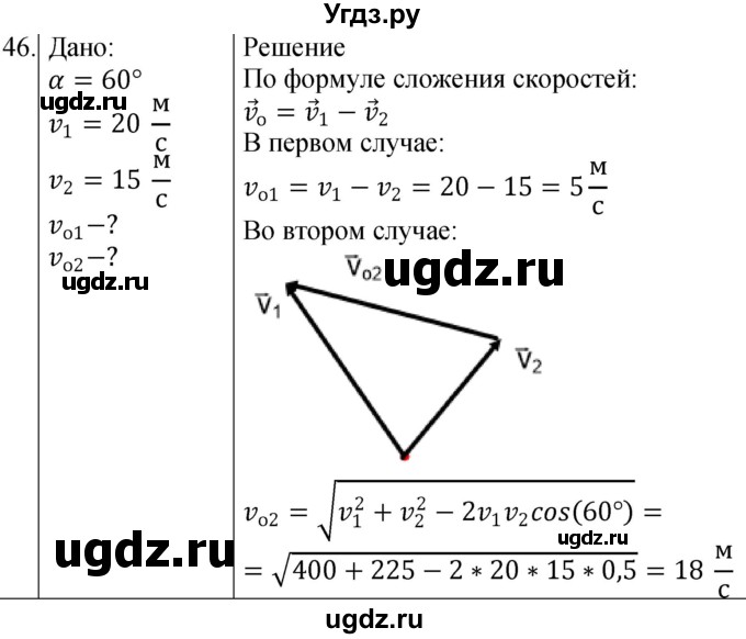 ГДЗ (Решебник) по физике 10 класс (сборник задач) Парфентьева Н.А. / задача / 46