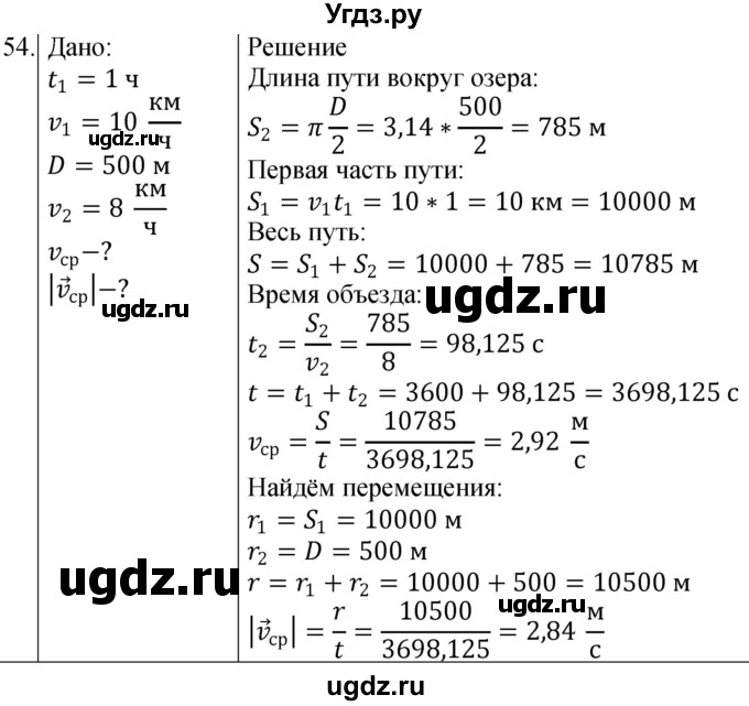 ГДЗ (Решебник) по физике 10 класс (сборник задач) Парфентьева Н.А. / задача / 54