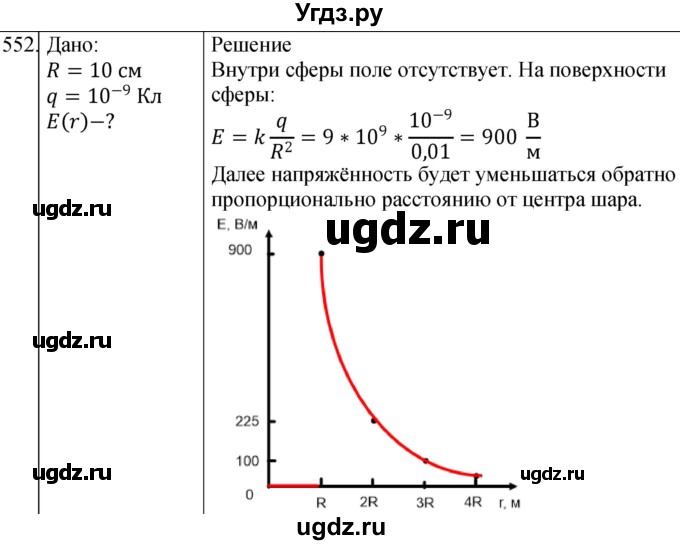ГДЗ (Решебник) по физике 10 класс (сборник задач) Парфентьева Н.А. / задача / 552