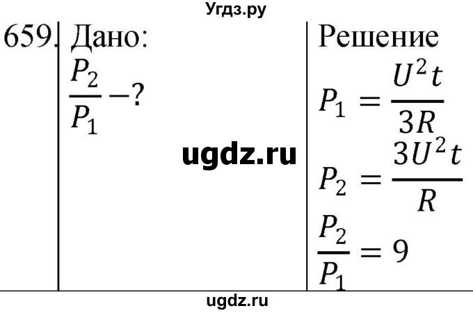 ГДЗ (Решебник) по физике 10 класс (сборник задач) Парфентьева Н.А. / задача / 659