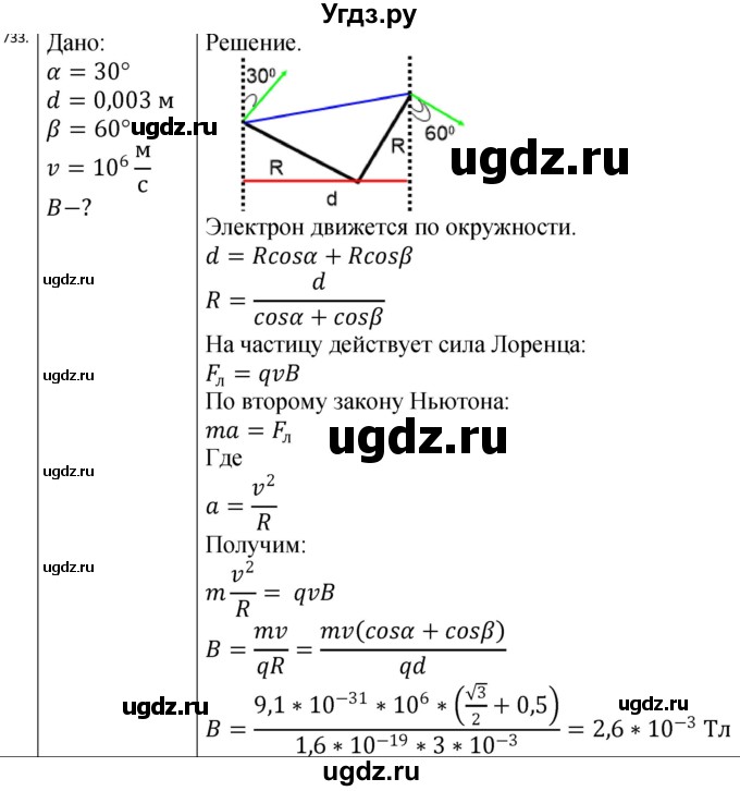 ГДЗ (Решебник) по физике 10 класс (сборник задач) Парфентьева Н.А. / задача / 733
