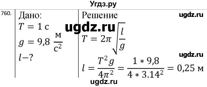 ГДЗ (Решебник) по физике 10 класс (сборник задач) Парфентьева Н.А. / задача / 760