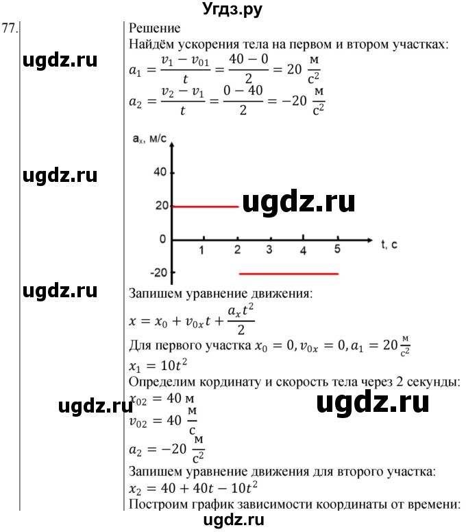 ГДЗ (Решебник) по физике 10 класс (сборник задач) Парфентьева Н.А. / задача / 77