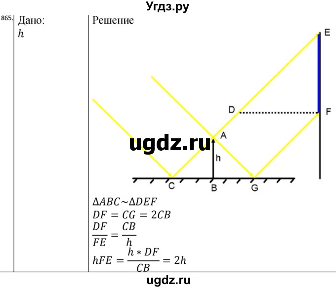ГДЗ (Решебник) по физике 10 класс (сборник задач) Парфентьева Н.А. / задача / 865