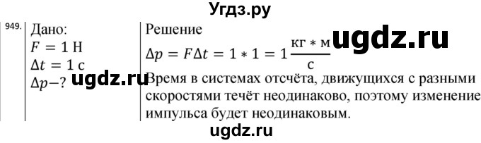 ГДЗ (Решебник) по физике 10 класс (сборник задач) Парфентьева Н.А. / задача / 949