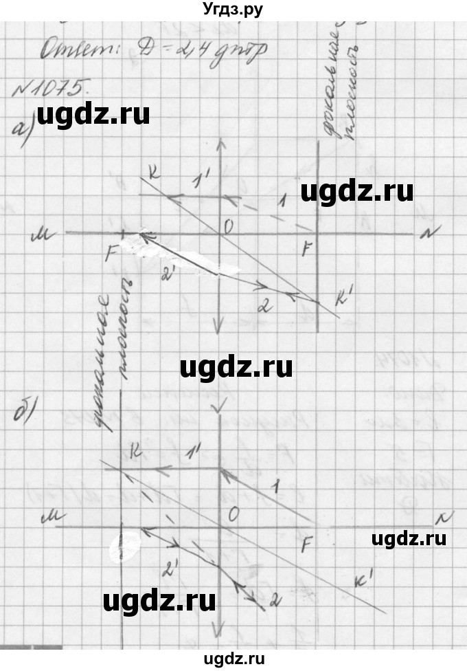 ГДЗ (Решебник №1) по физике 10 класс (задачник) А.П. Рымкевич / номер / 1075