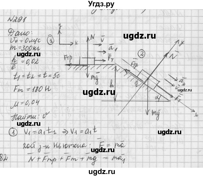 ГДЗ (Решебник №1) по физике 10 класс (задачник) А.П. Рымкевич / номер / 291