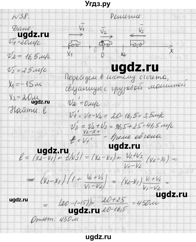 ГДЗ (Решебник №1) по физике 10 класс (задачник) А.П. Рымкевич / номер / 38