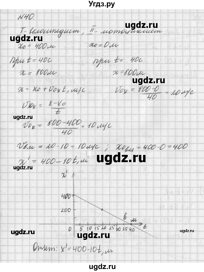 ГДЗ (Решебник №1) по физике 10 класс (задачник) А.П. Рымкевич / номер / 40