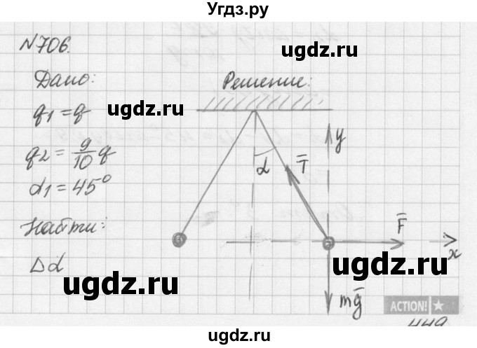 ГДЗ (Решебник №1) по физике 10 класс (задачник) А.П. Рымкевич / номер / 706