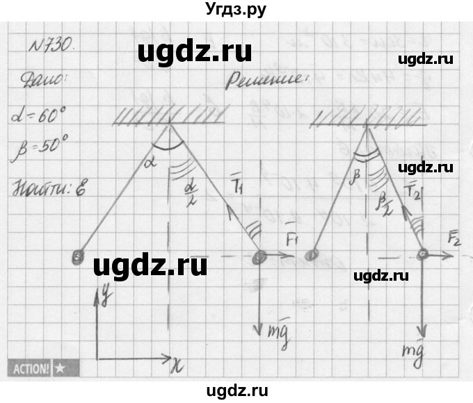 ГДЗ (Решебник №1) по физике 10 класс (задачник) А.П. Рымкевич / номер / 730