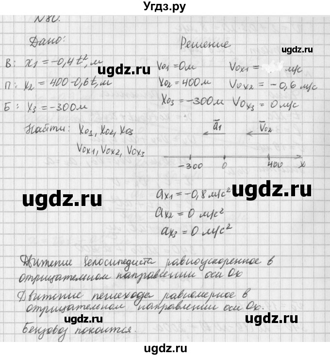 ГДЗ (Решебник №1) по физике 10 класс (задачник) А.П. Рымкевич / номер / 80