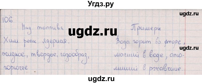 ГДЗ (Решебник (2016)) по химии 8 класс (рабочая тетрадь) Габрусева Н.И. / упражнение / 106