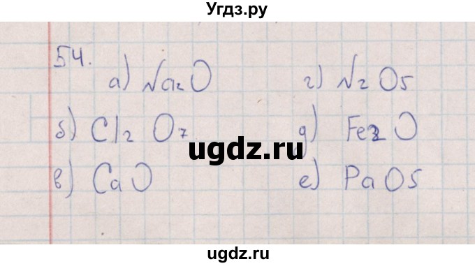 ГДЗ (Решебник (2016)) по химии 8 класс (рабочая тетрадь) Габрусева Н.И. / упражнение / 54