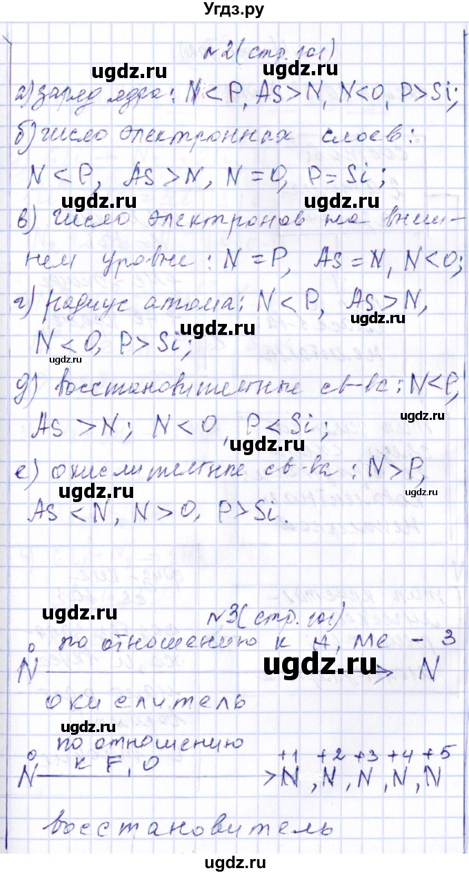 ГДЗ (Решебник) по химии 9 класс (рабочая тетрадь) Габриелян О.С. / страница / 101(продолжение 2)