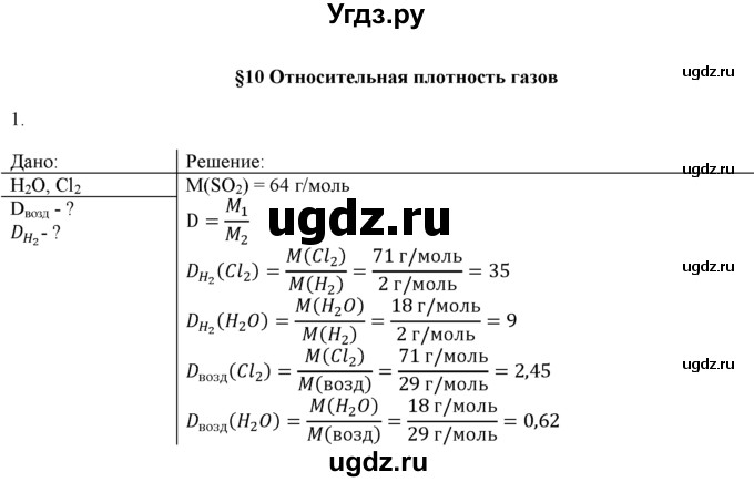 ГДЗ (Решебник) по химии 9 класс И.И. Новошинский / §10-№ / 1