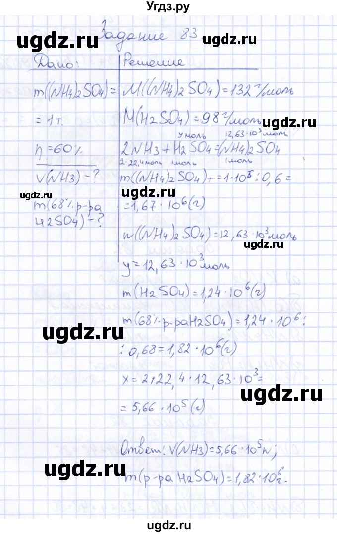 ГДЗ (Решебник) по химии 9 класс (рабочая тетрадь) Н.И. Габрусева / упражнение / 83